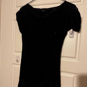 Black Swoop Neck T-shirt